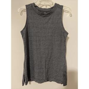 Athletic Works Womens Small Black Striped Sleeveless Blouse! A2555